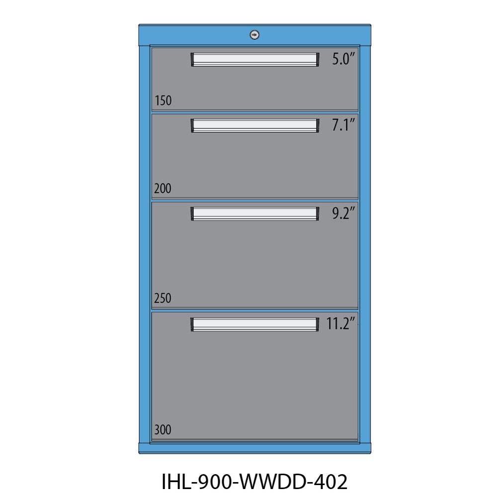 FOUR DRAWER - 40.75"H MODULAR CABINET