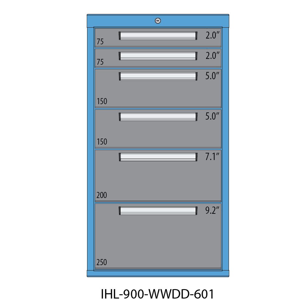 SIX DRAWER - 40.75"H MODULAR CABINET