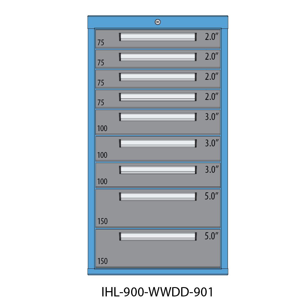 NINE DRAWER - 40.75"H MODULAR CABINET