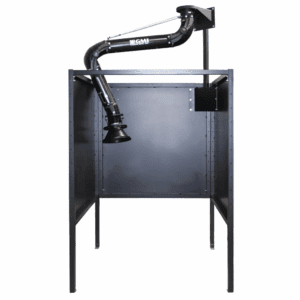 BOOTH WITH FUME EXTRACTION ARM & TABLE