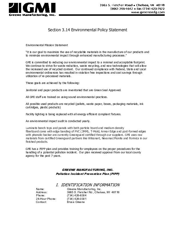 Environmental Policy